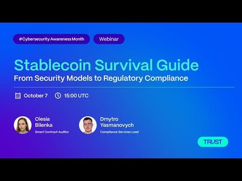 Stablecoin Survival Guide | From Security Models to Regulatory Compliance